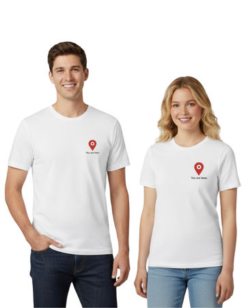 The 'You Are Here'GPS Couple Tees