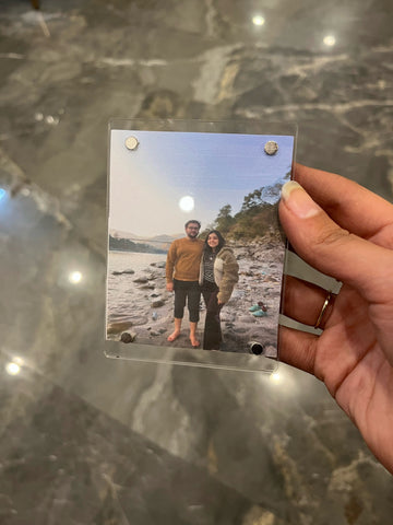 Acrylic Fridge Magnet Frame with Picture (3x4 inches)
