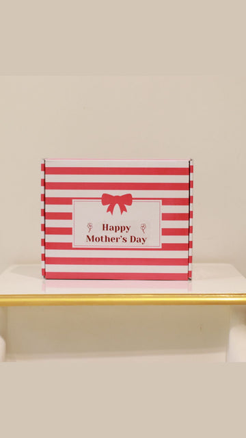 Corrugated Mother's Day stripes Giftbox (10x8x3.75 inches) Ideal for 3-5 small/medium products