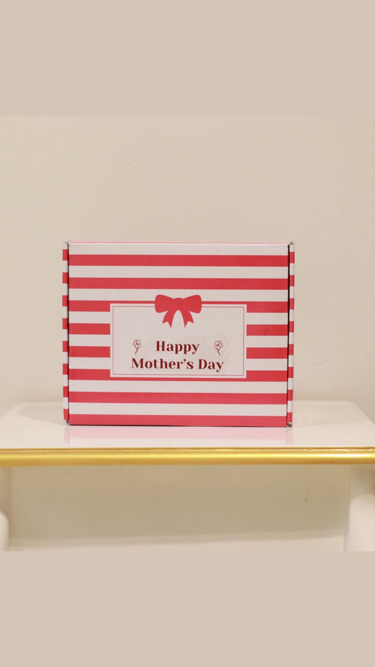 Corrugated Mother's Day stripes Giftbox (10x8x3.75 inches) Ideal for 3-5 small/medium products