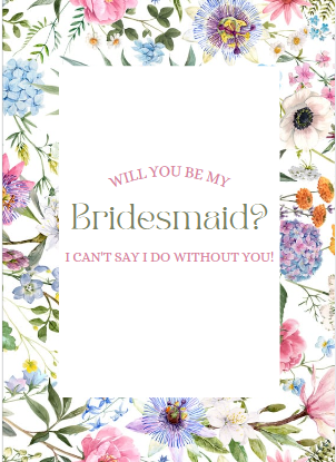 Bridesmaid Floral Card