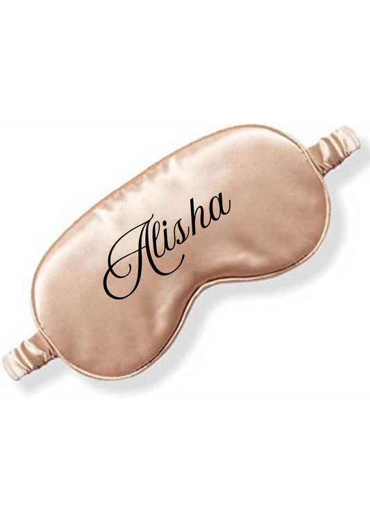 Satin Silk Eye Mask with Name - Minimum 10 quantity