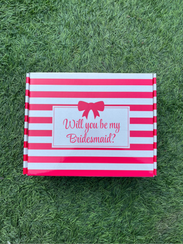 Corrugated Bridesmaid stripes Giftbox (10x8x3.75 inches) Ideal for 3-5 small/medium products