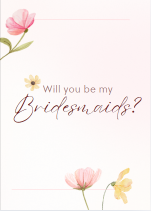 Bridesmaid Pink Card