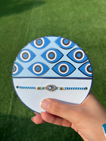 Evil eye crystal Rakhi