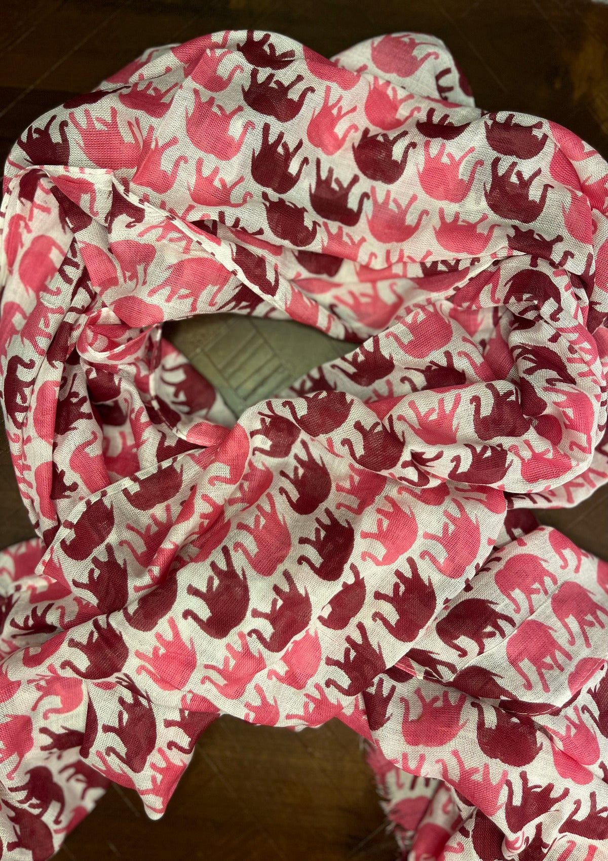 Elephant Print Scarf - Pink Purple