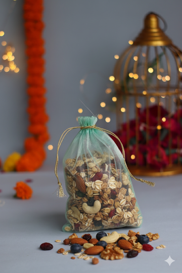 Tissue Potli of 100gms Honey coated nuts berries granola mix