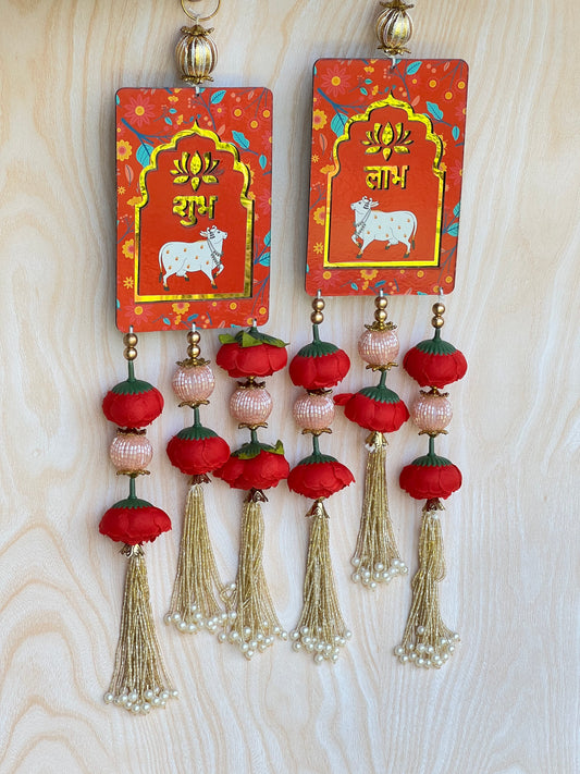MDF Base Handcrafted Shubh Labh Hanging 10inches
