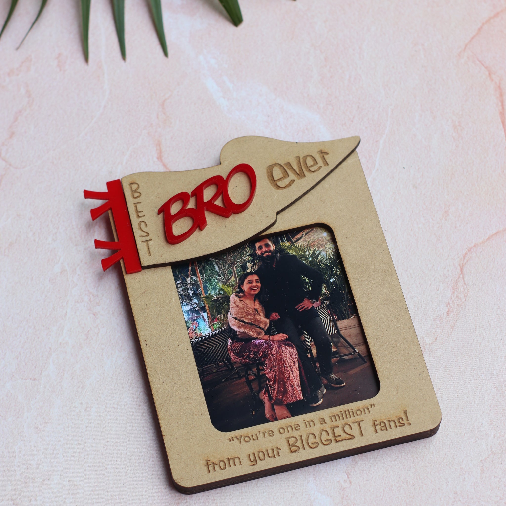 Best BRO fridge magnet wooden photoframe (5x4 inches)