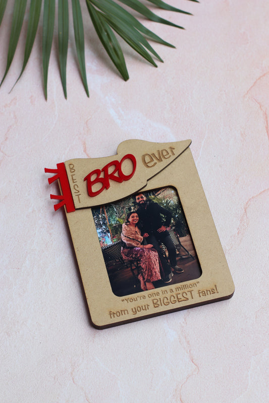 Best BRO fridge magnet wooden photoframe (5x4 inches)