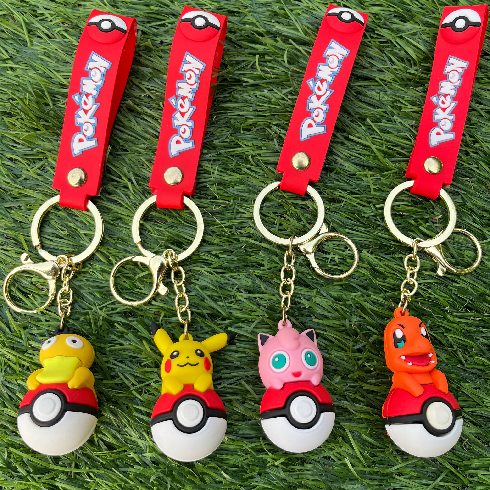 Pokemon On Pokeball Keychain