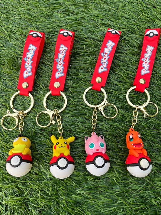 Pokemon On Pokeball Keychain