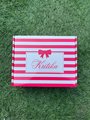 Corrugated Bridesmaid Name stripes Giftbox (10x8x3.75 inches) Ideal for 3-5 small/medium products