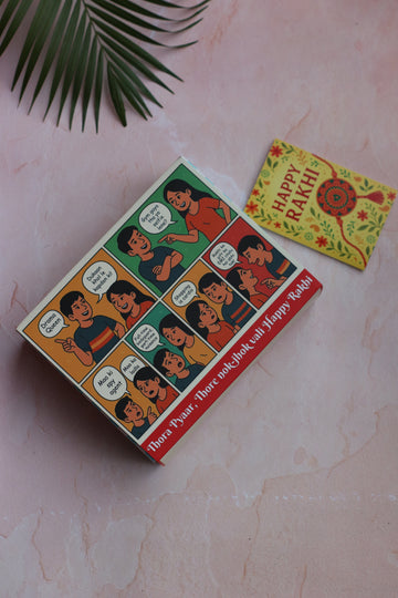 Nok-jhok rakhi Giftbox (10x8x3.75 inches) Ideal for 3-5 small/medium products