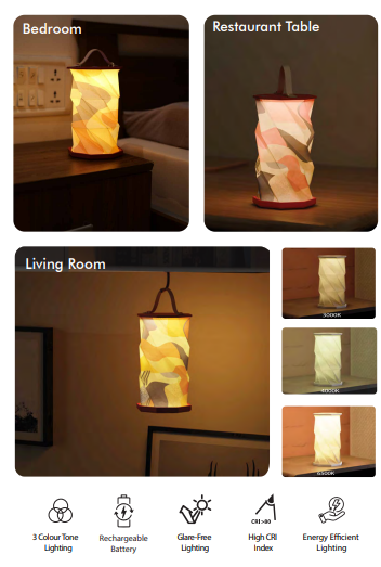 Wireless Origami Touch 3 mode Lamp
