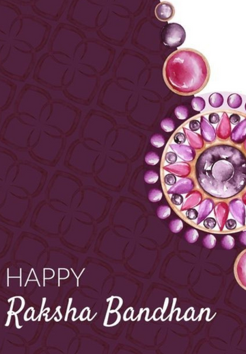 Happy Rakhi Card Purple