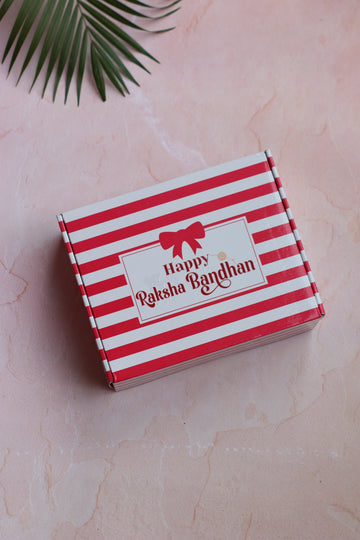 Corrugated Rakshabandhan stripes Giftbox (10x8x3.75 inches) Ideal for 3-5 small/medium products