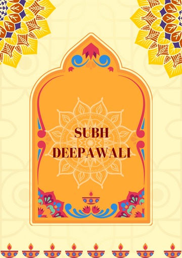 Shubh Deepawali Yellow Cream