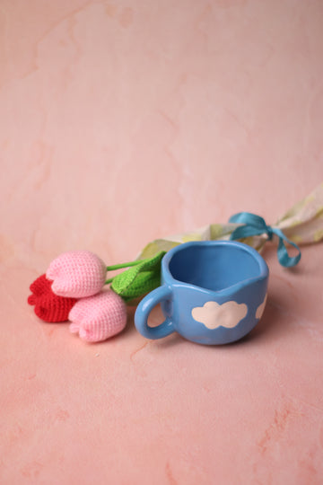 Cloud blue ceramic cupx1