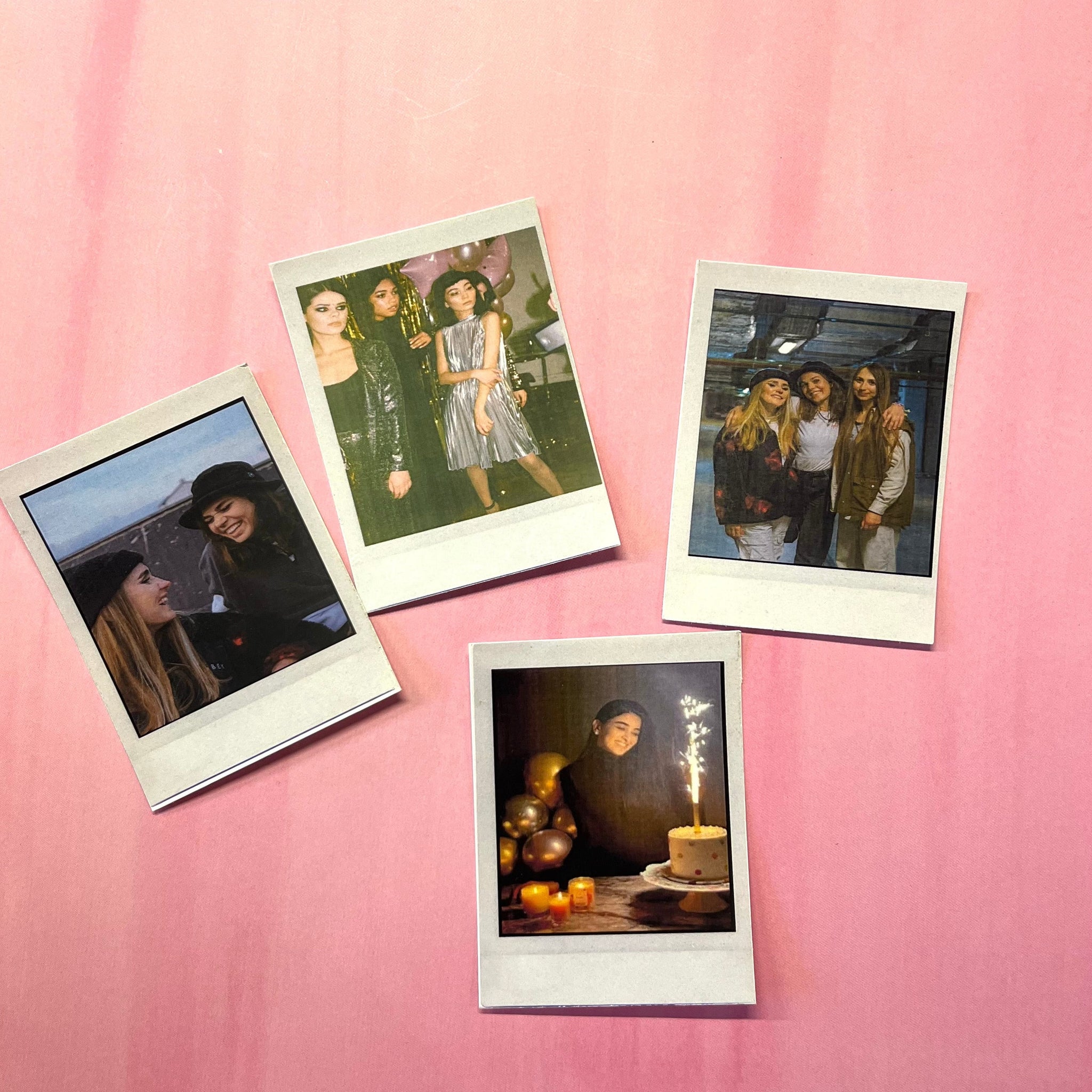 Set of 4 photo-paper polaroid photos