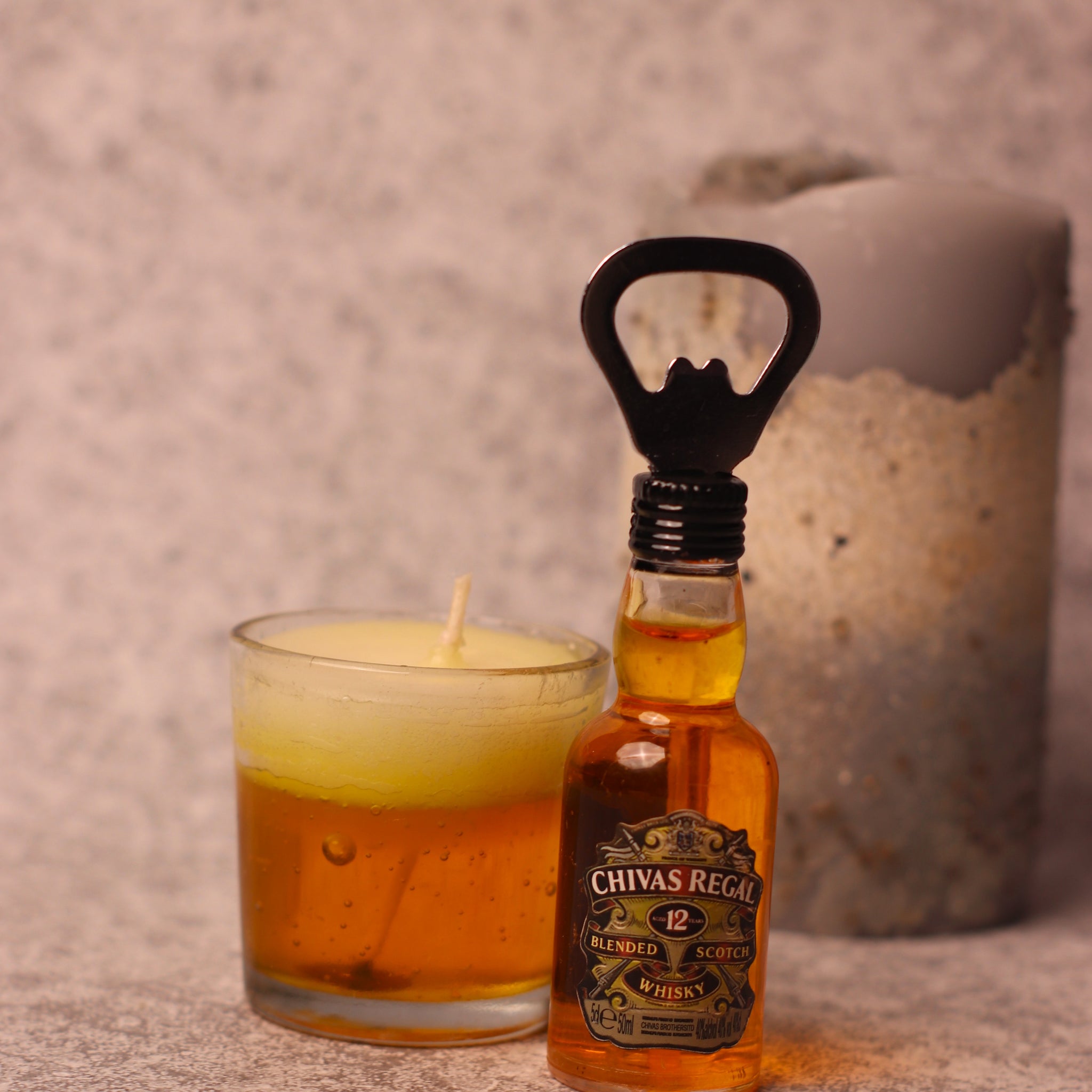 Beer scented candle