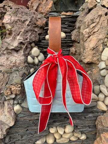 Blue Leather Feel Basket