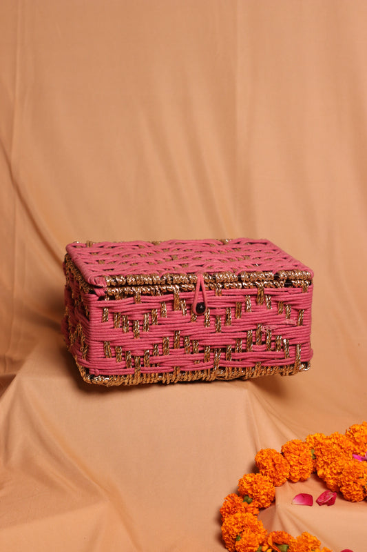Jute woven box (8x8x5 inches)