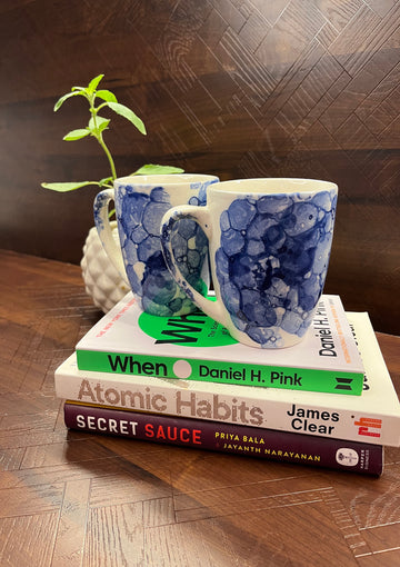 Ceramic coral blue mug